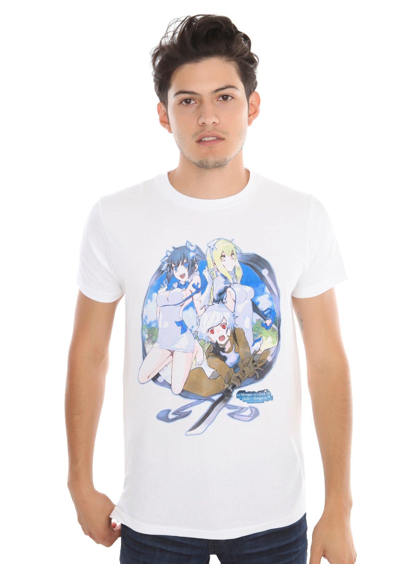 Is It Wrong To Try To Pick Up Girls In A Dungeon? Trio T-Shirt, WHITE, hi-res