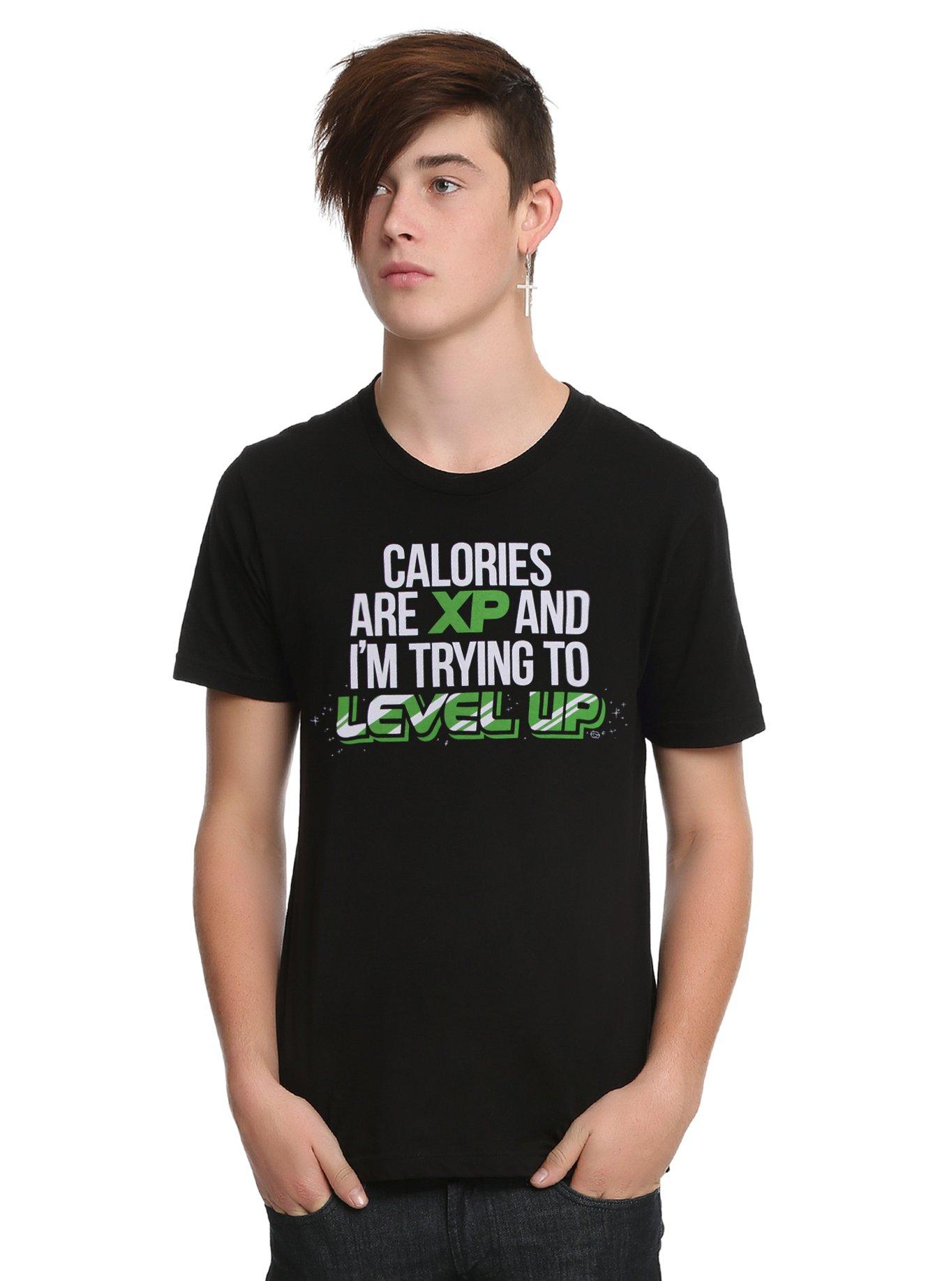 Calories Are Experience Points T-Shirt, BLACK, hi-res