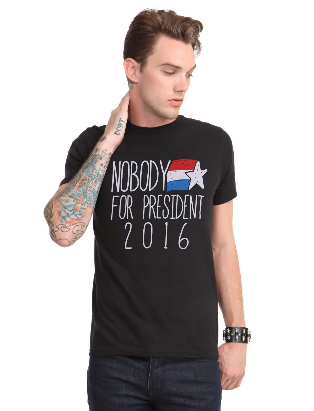 Nobody For President T-Shirt, BLACK, hi-res