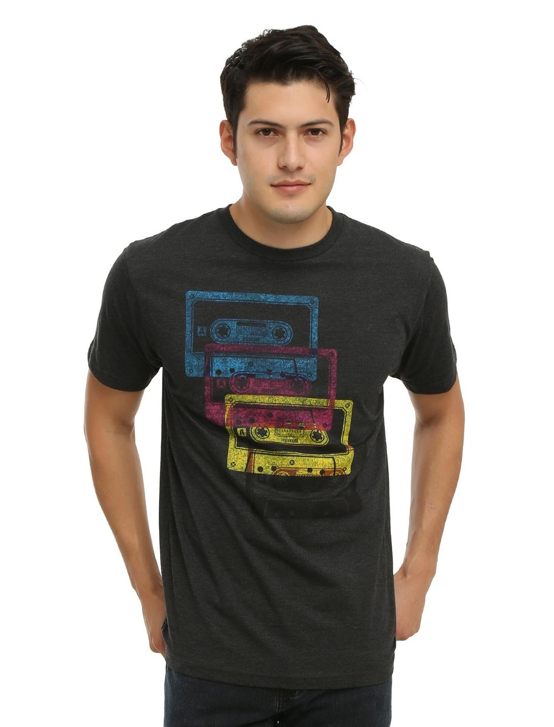 Maxell CMYK Cassette T-Shirt, GREY, hi-res