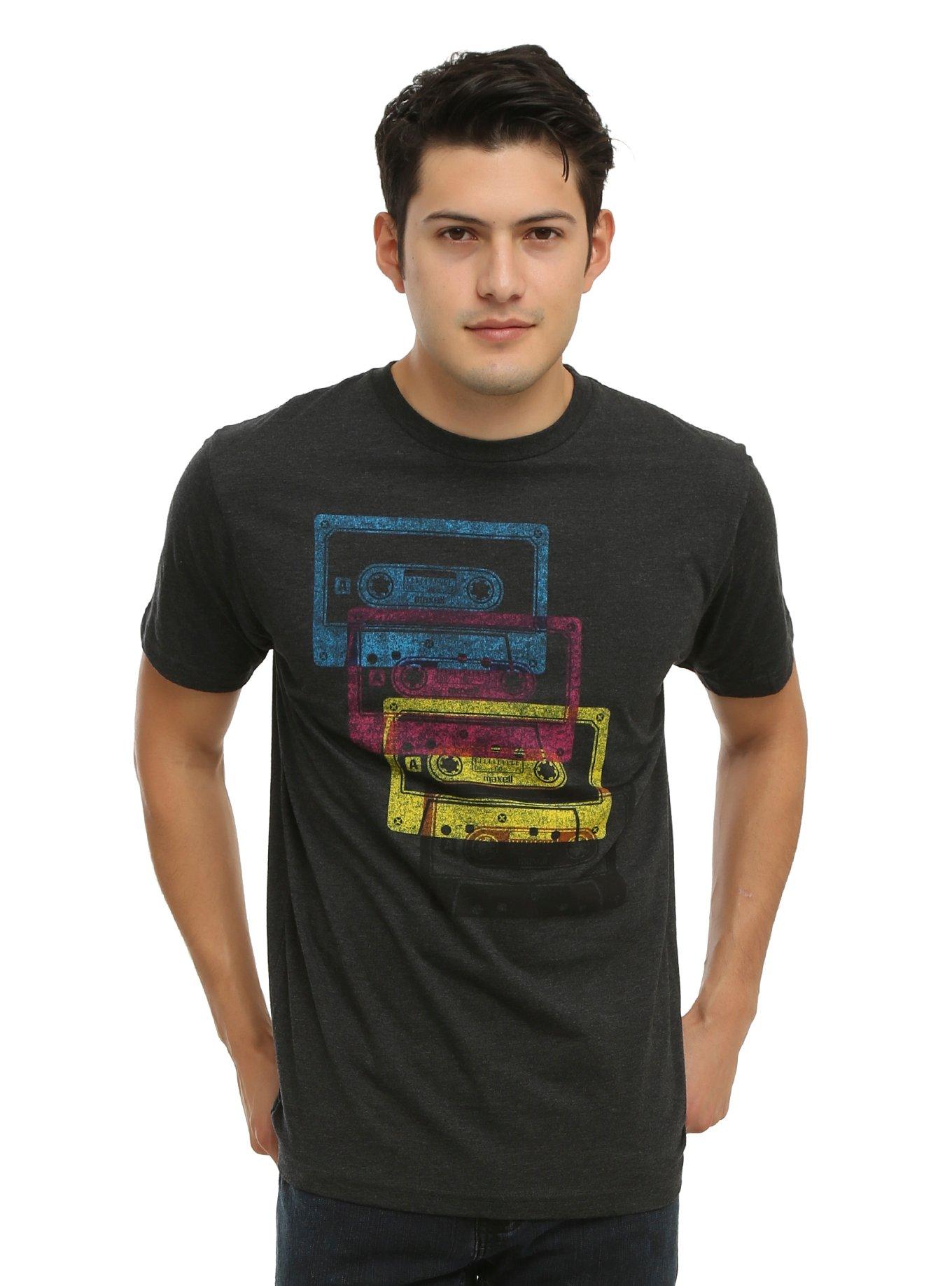 Maxell CMYK Cassette T-Shirt, GREY, hi-res