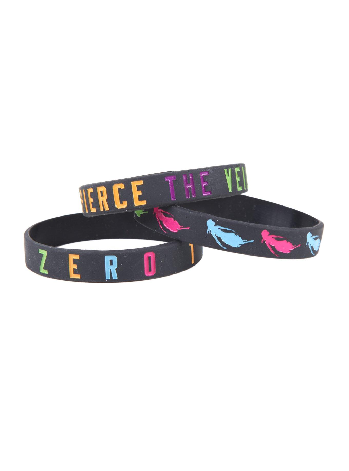 Pierce The Veil Multi Color Rubber Bracelet Set, , hi-res