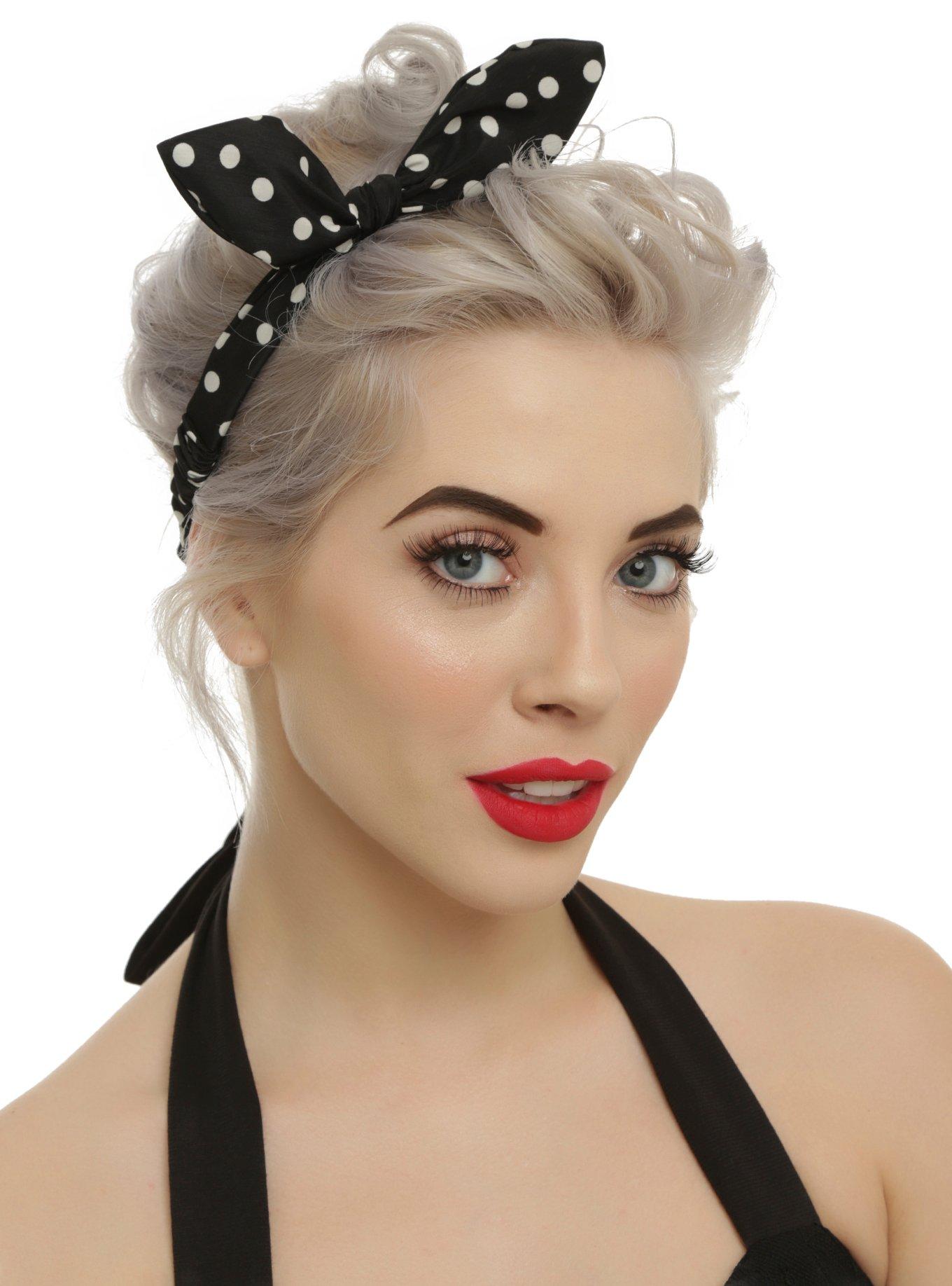 Red Black & White Polka Dot Headband 2 Pack, , hi-res