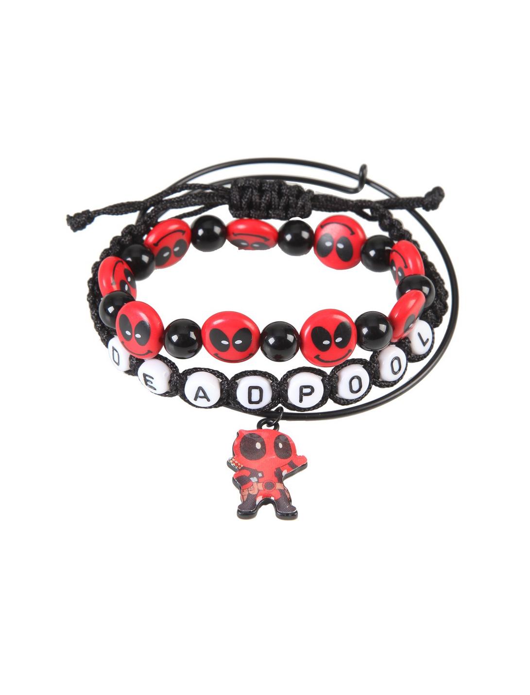 Marvel Deadpool Smiley Bracelet Set, , hi-res