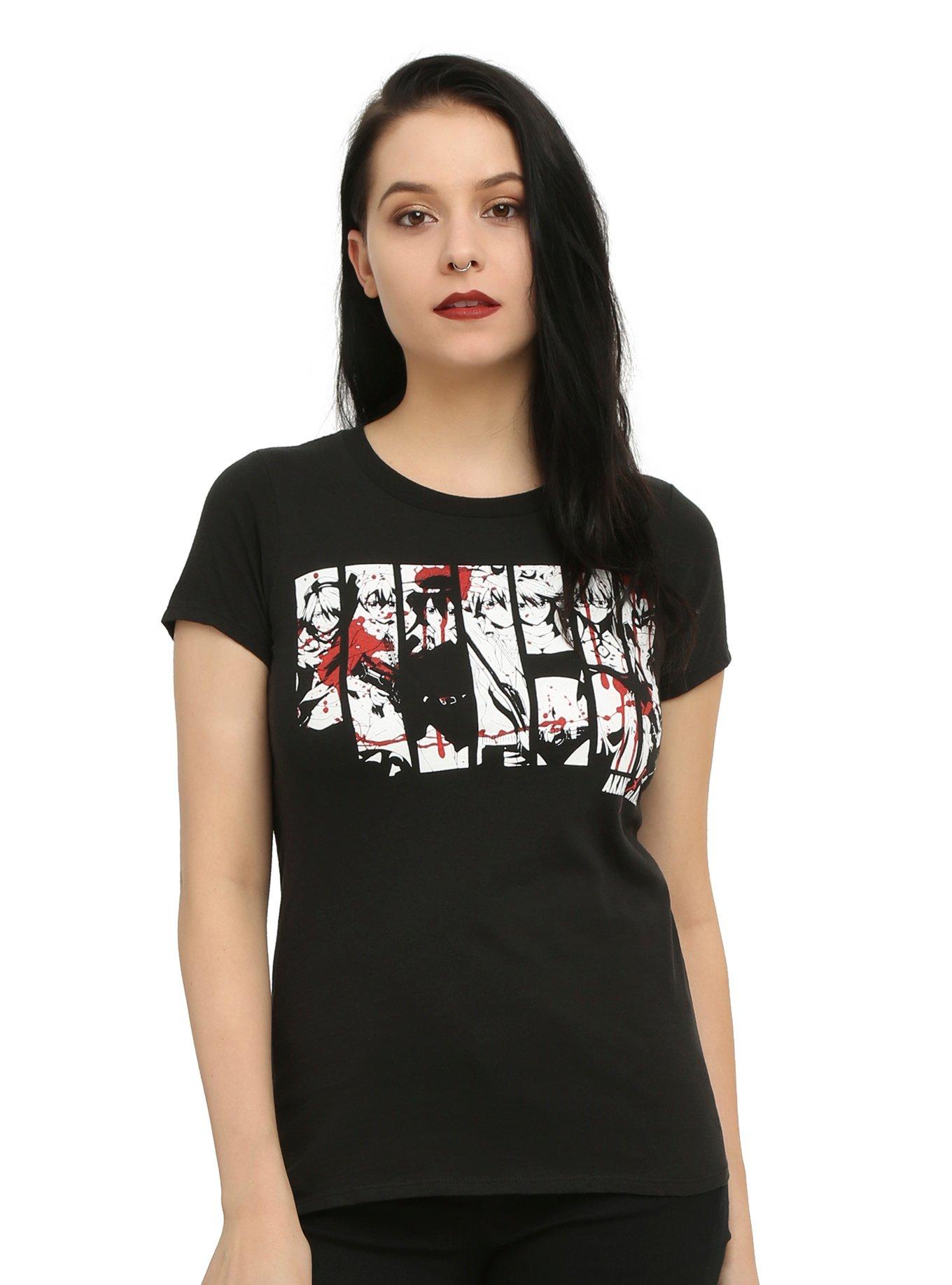 Akame Ga Kill! Bloody Character Panels T-Shirt, BLACK, hi-res