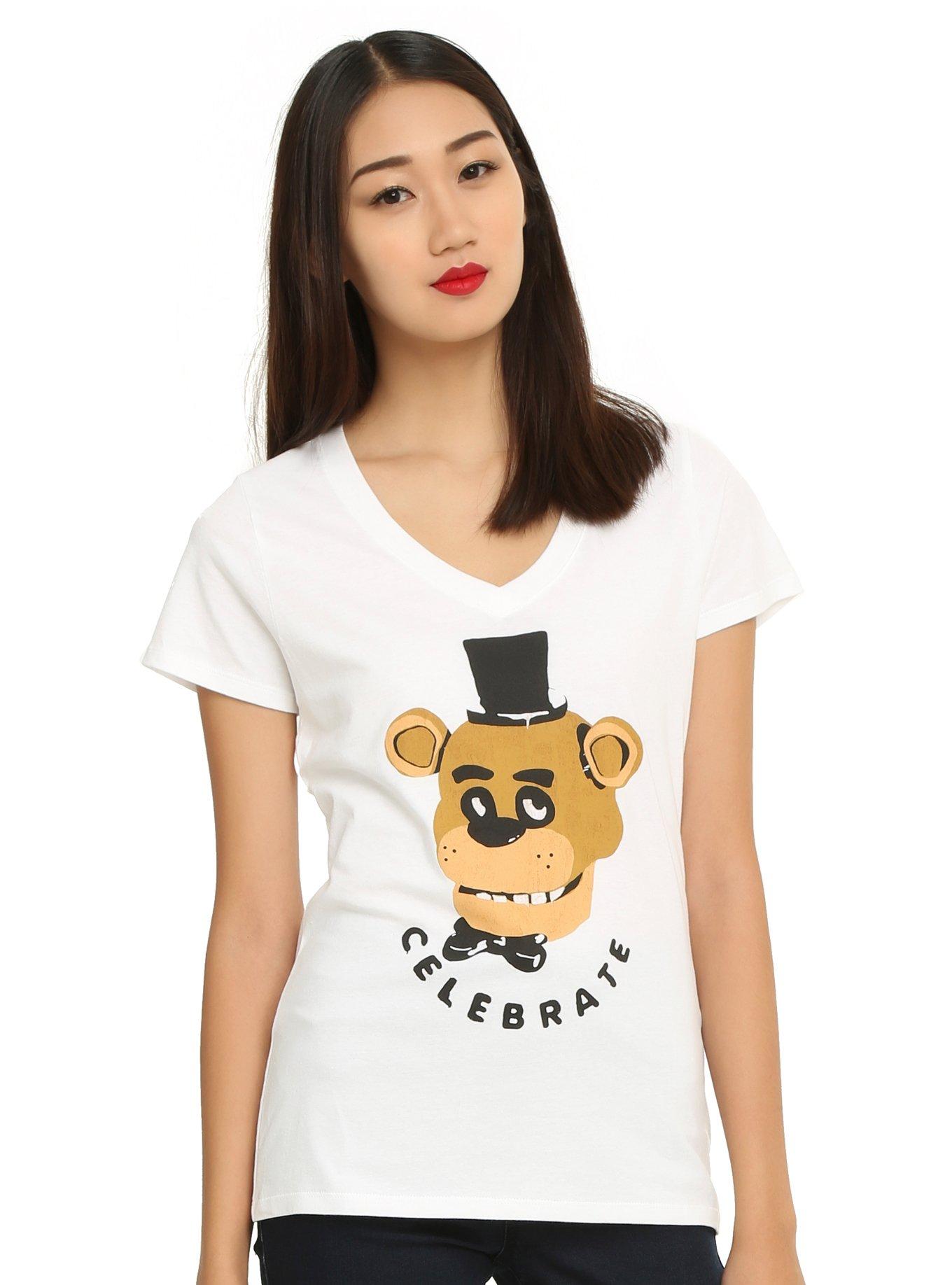 Five Nights At Freddy's Freddy Fazbear Celebrate Girls T-Shirt, WHITE, hi-res