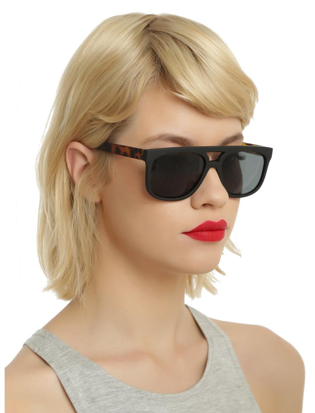 Black Smooth Touch Tortoise Arm Sunglasses, , hi-res