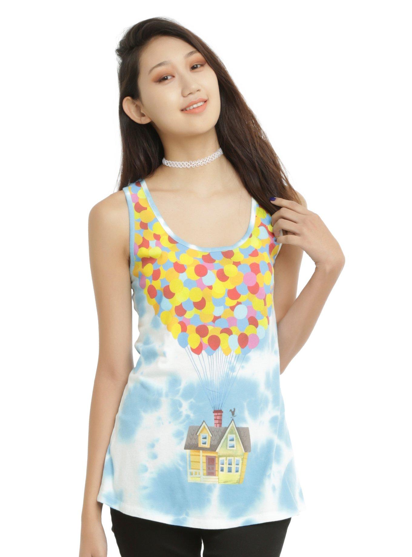 Disney Up Balloon House Tie Dye Girls Tank Top, BLUE, hi-res