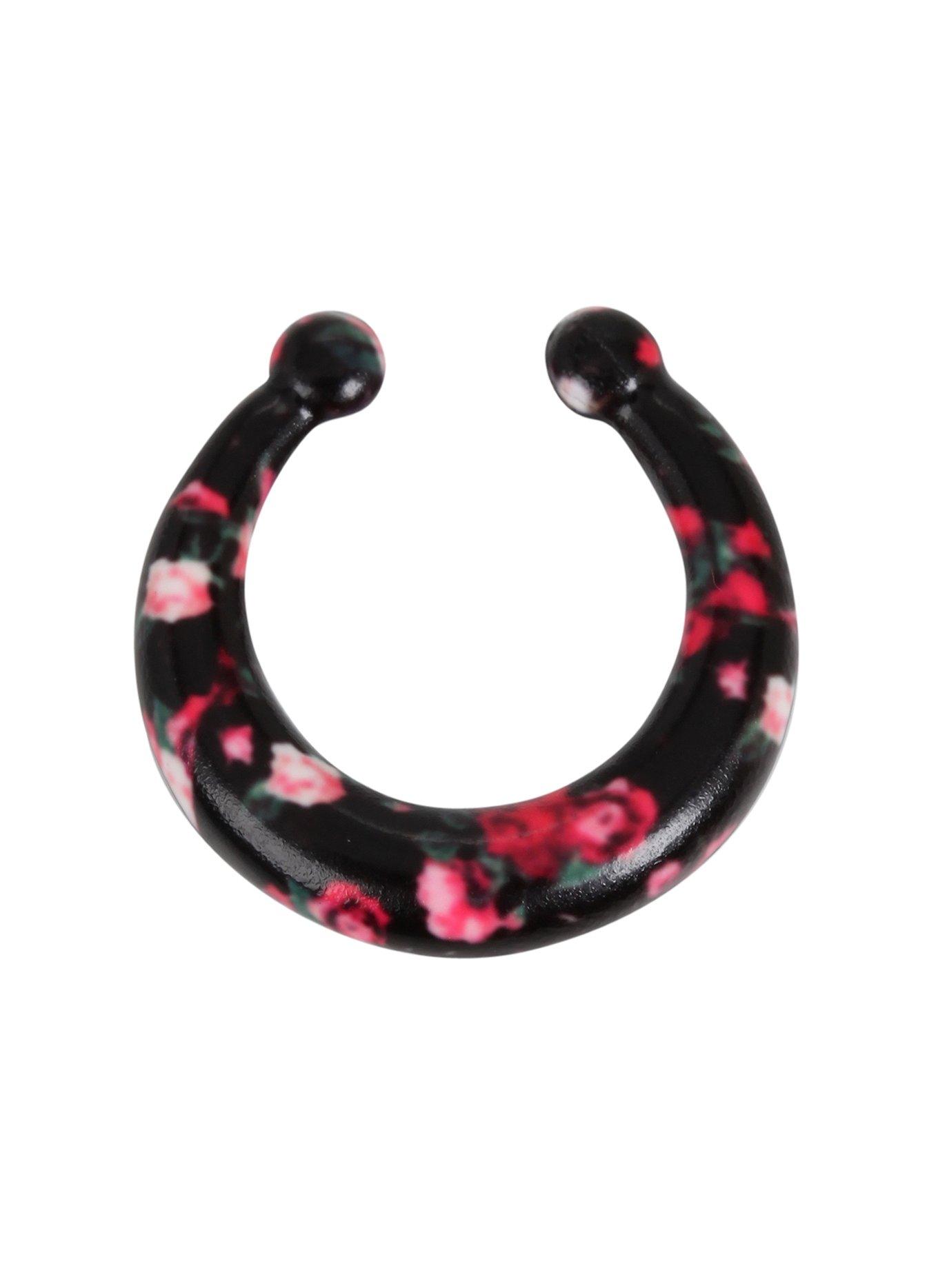 Floral Faux Septum Ring, , hi-res
