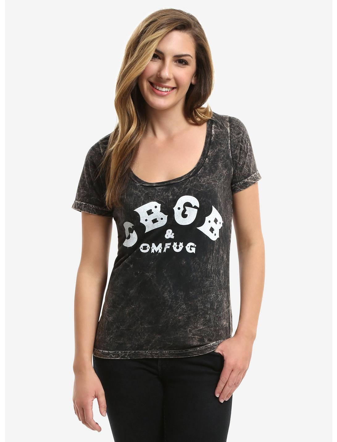 CBGB Acid Wash Womens T-Shirt, GREY, hi-res