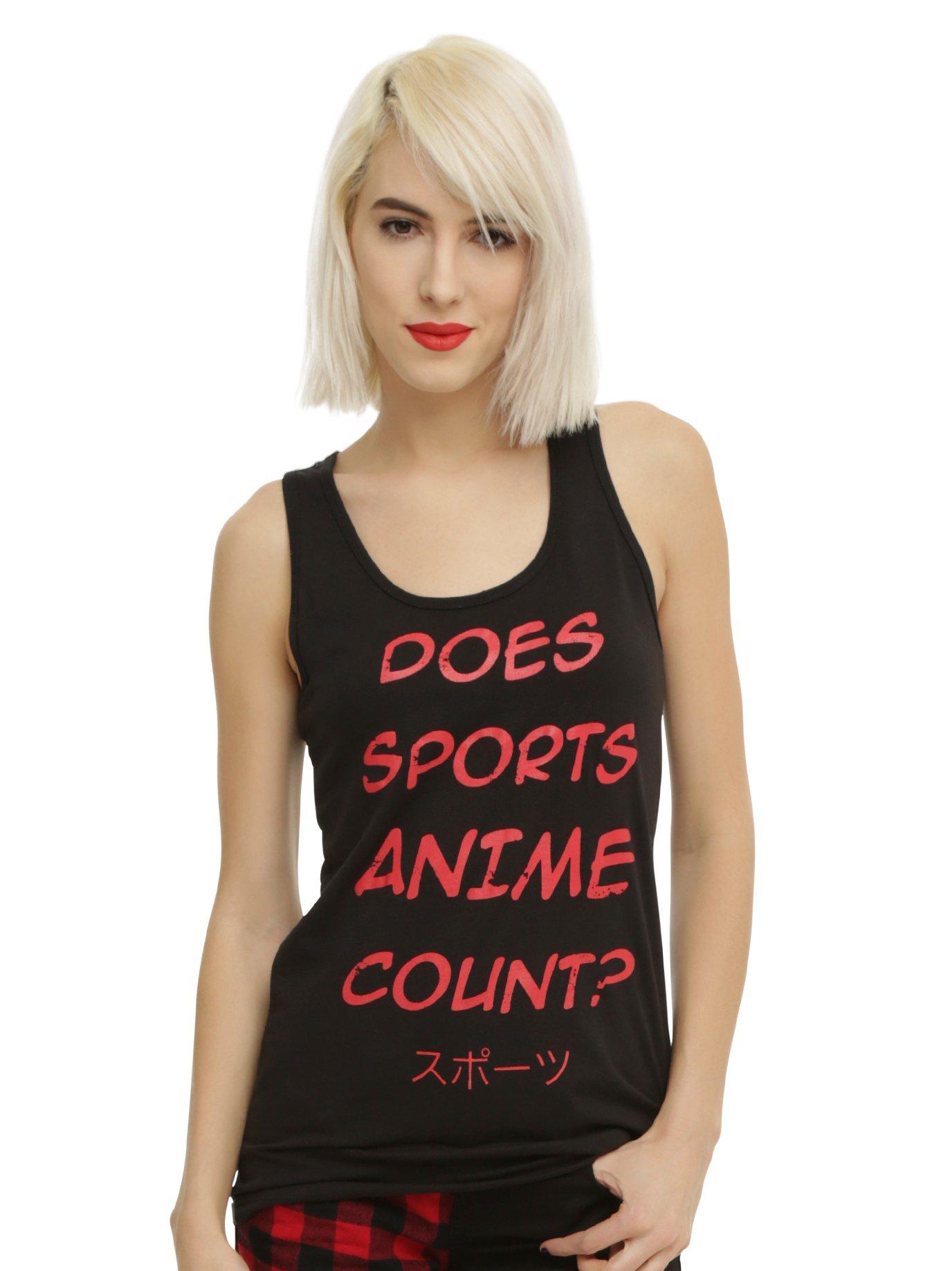 Sports Anime Girls Tank Top, BLACK, hi-res