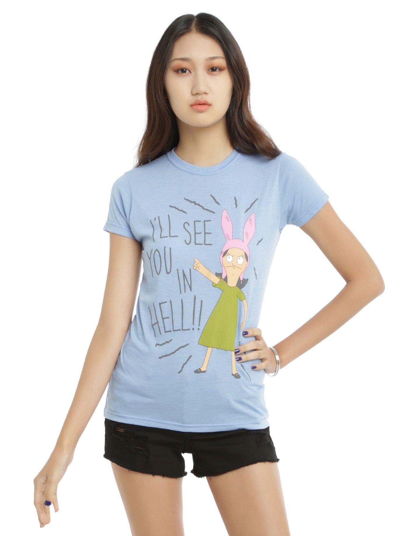 Bob's Burgers I'll See You In Hell Girls T-Shirt, BLUE, hi-res