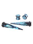 Acrylic Blue Dark Forest Taper And Plug 4 Pack, MULTI, hi-res