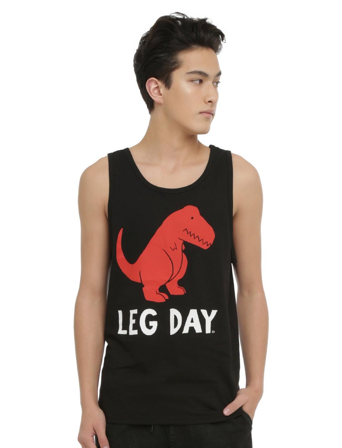 Leg Day T-Rex Tank Top, BLACK, hi-res