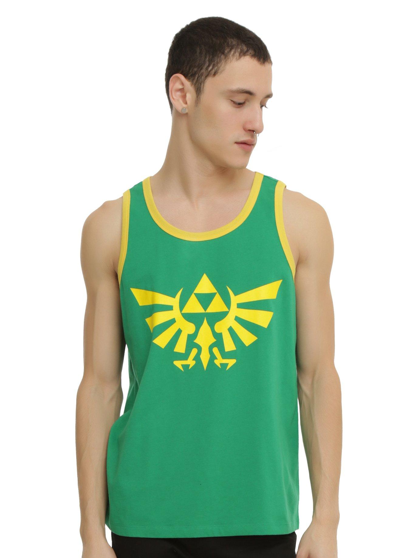 The Legend Of Zelda Triforce Tank Top, GREEN, hi-res