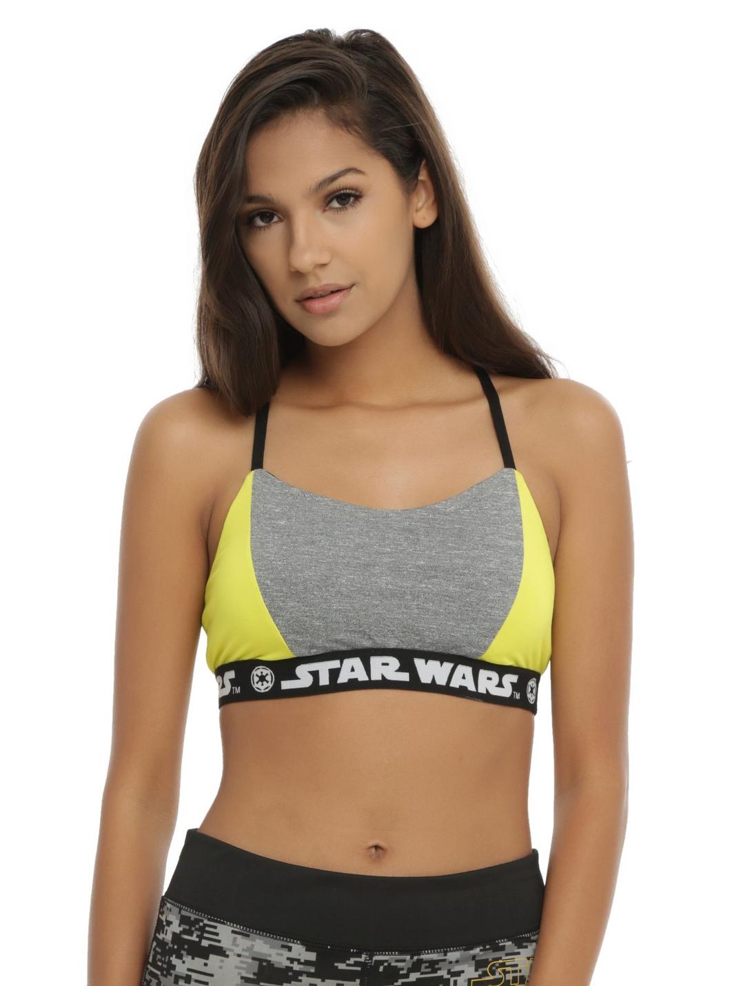 Star Wars Grey & Yellow Sports Bra, , hi-res