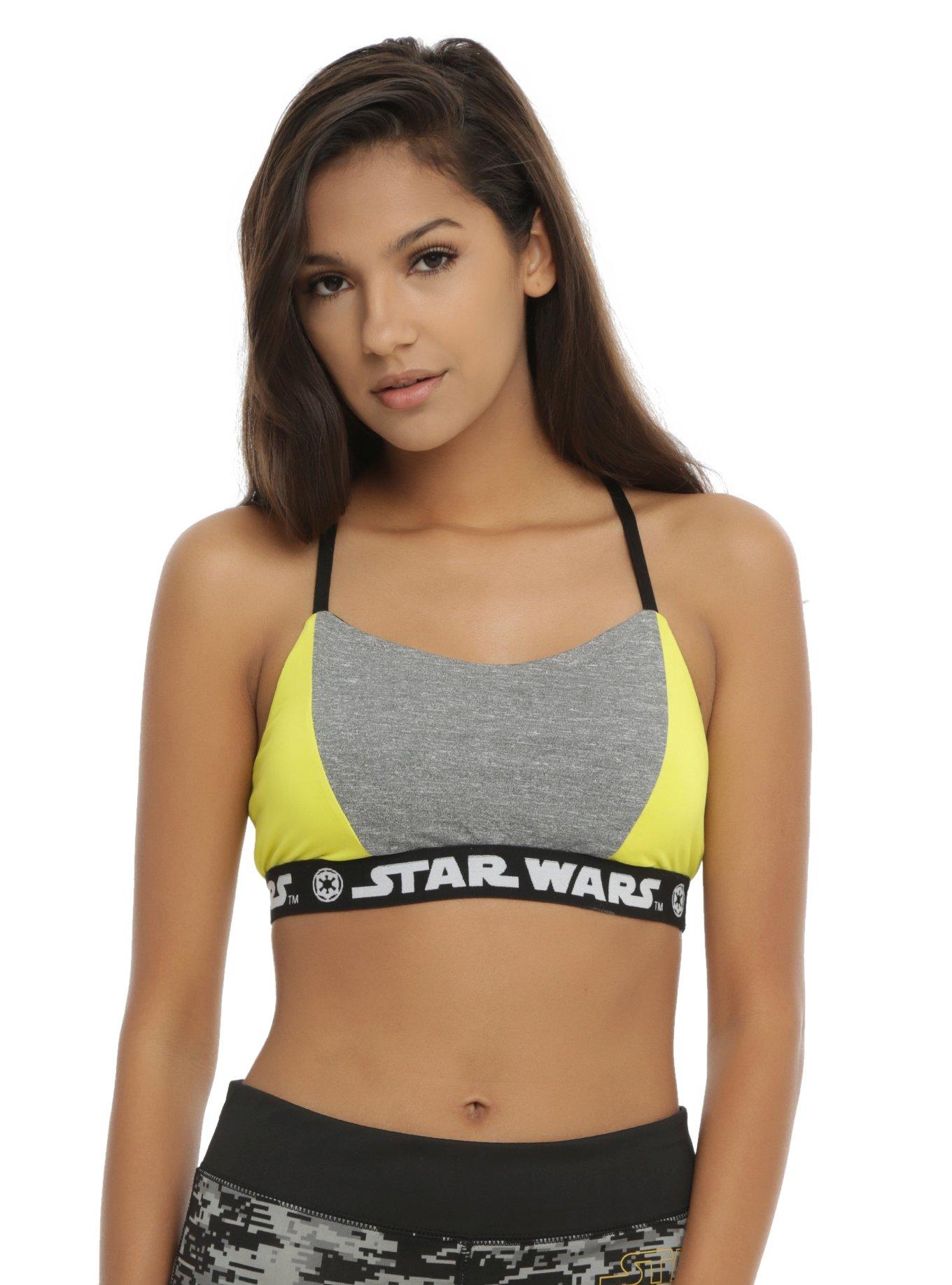 Star Wars Grey & Yellow Sports Bra, , hi-res