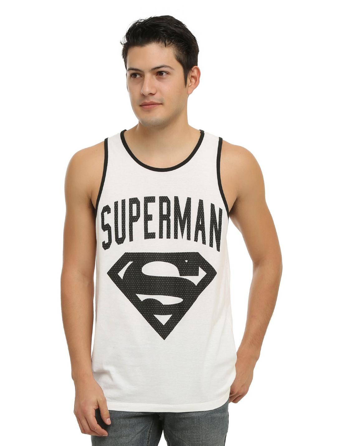 DC Comics Superman Varsity Tank Top, WHITE, hi-res