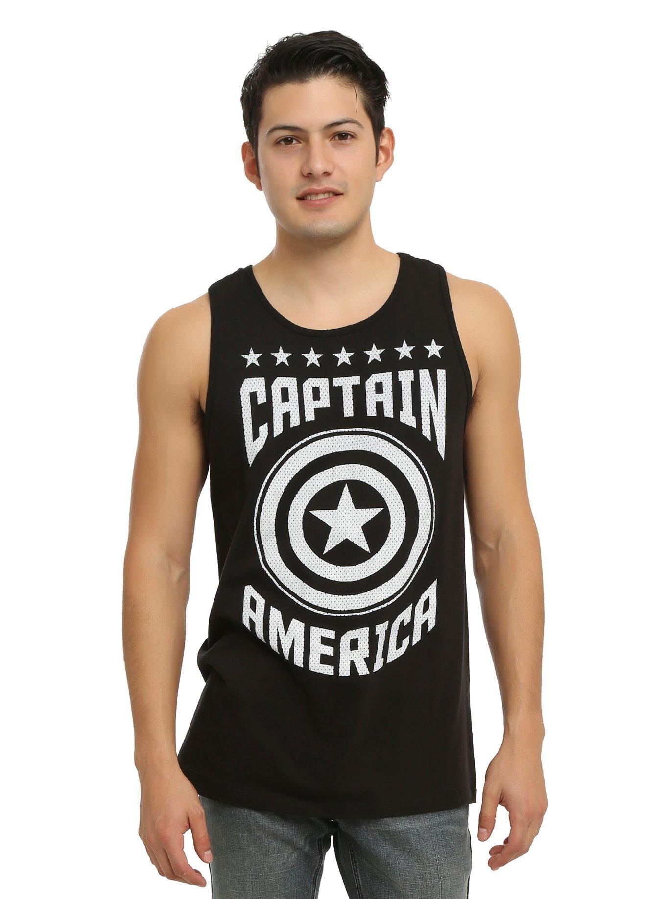 Marvel Captain America Varsity Tank Top, BLACK, hi-res