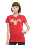 DC Comics Batman V Superman: Dawn Of Justice Wonder Woman Logo Girls T-Shirt, RED, hi-res