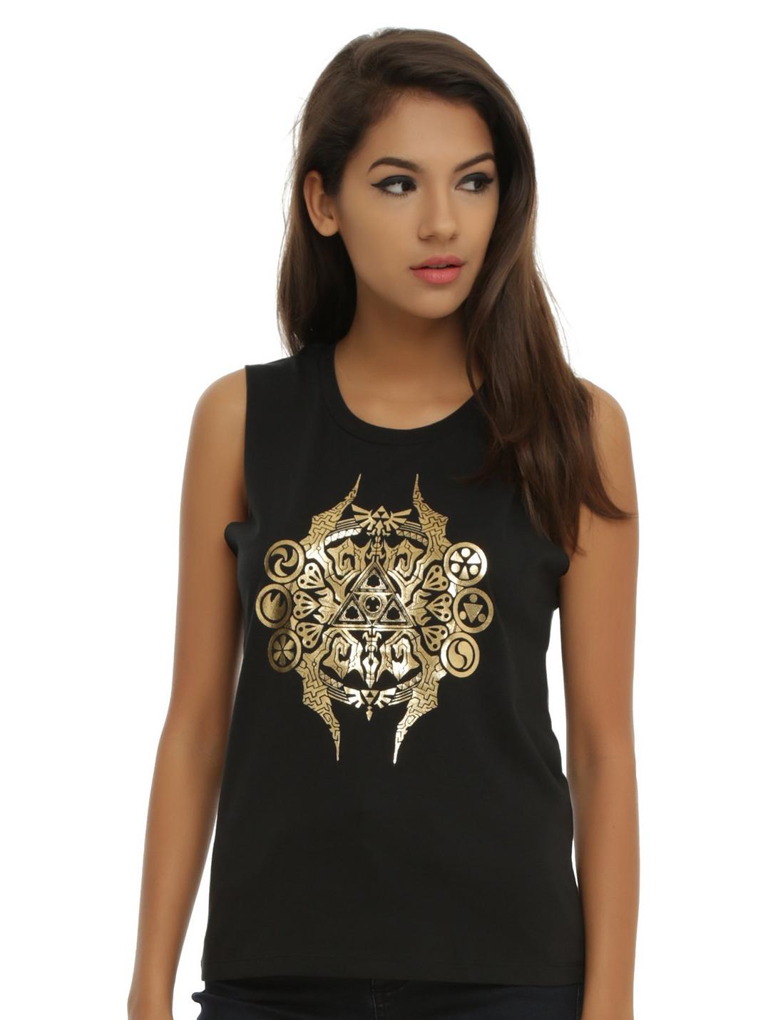 The Legend Of Zelda Triforce Foil Girls Muscle Top | Hot Topic