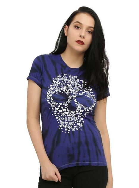 Butterfly Skull Purple Tie Dye Girls T-Shirt | Hot Topic