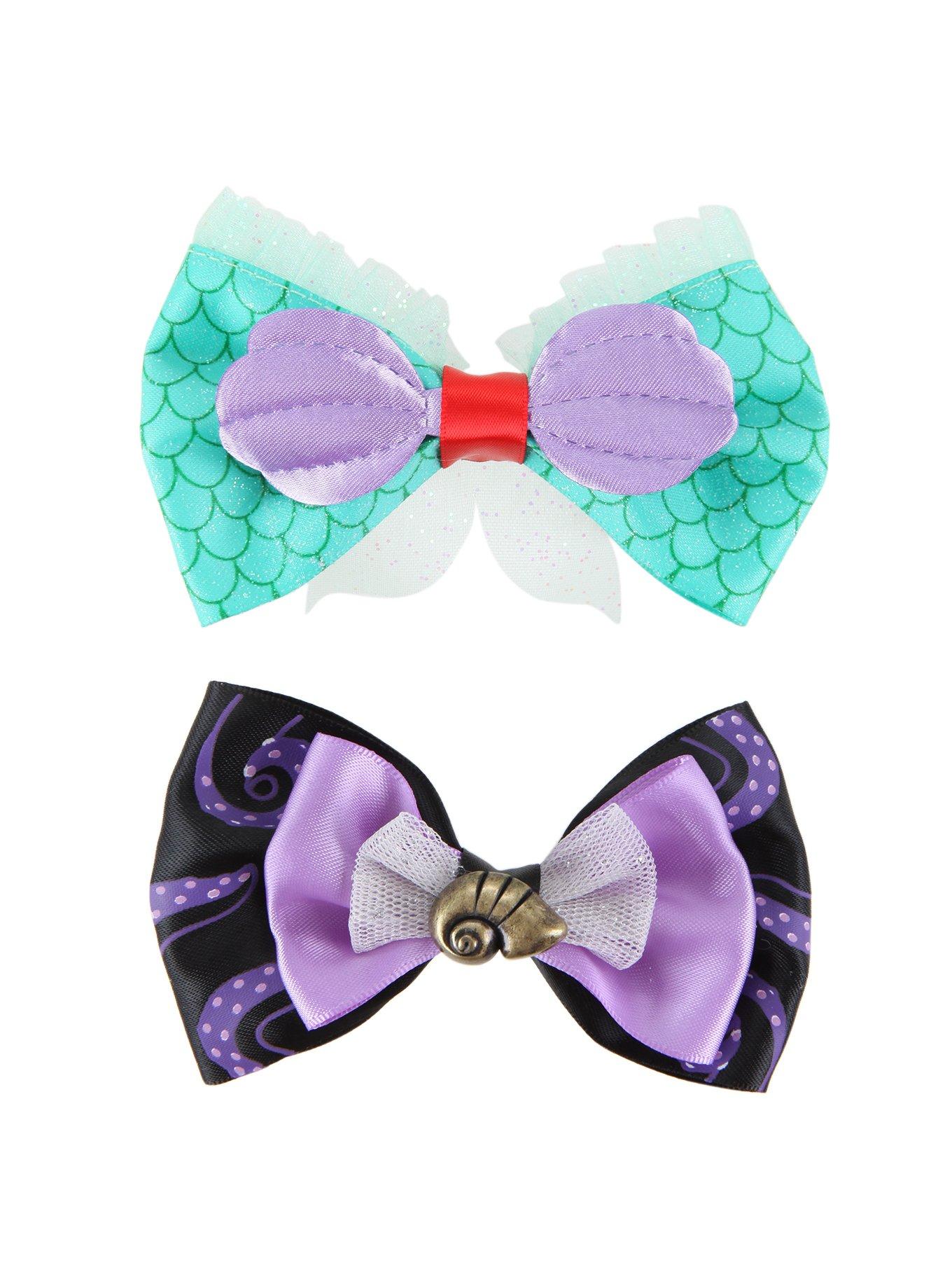 Disney The Little Mermaid Ariel & Ursula Hair Bow 2 Pack, , hi-res