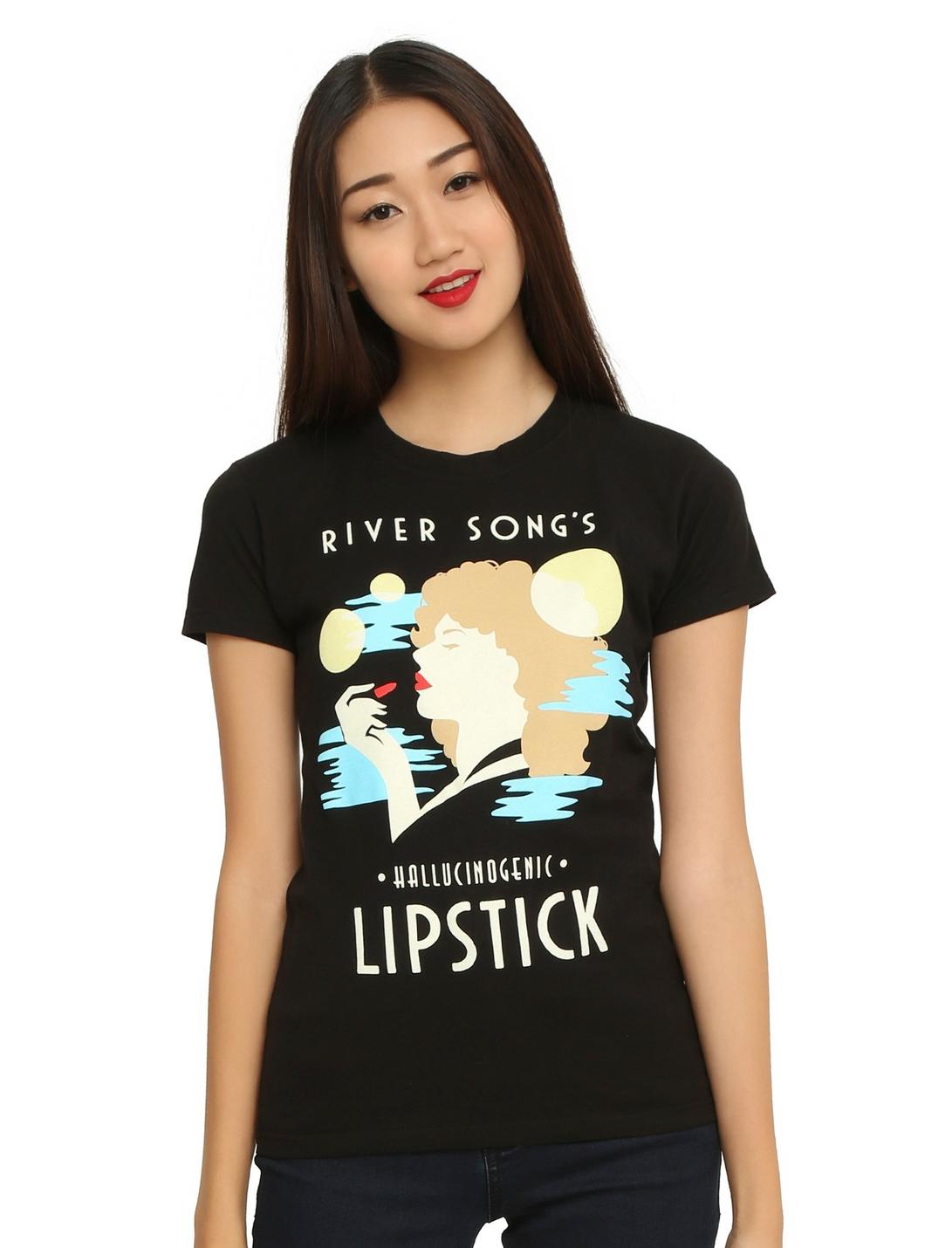 Doctor Who River Song's Hallucinogenic Lipstick Girls T-Shirt, BLACK, hi-res