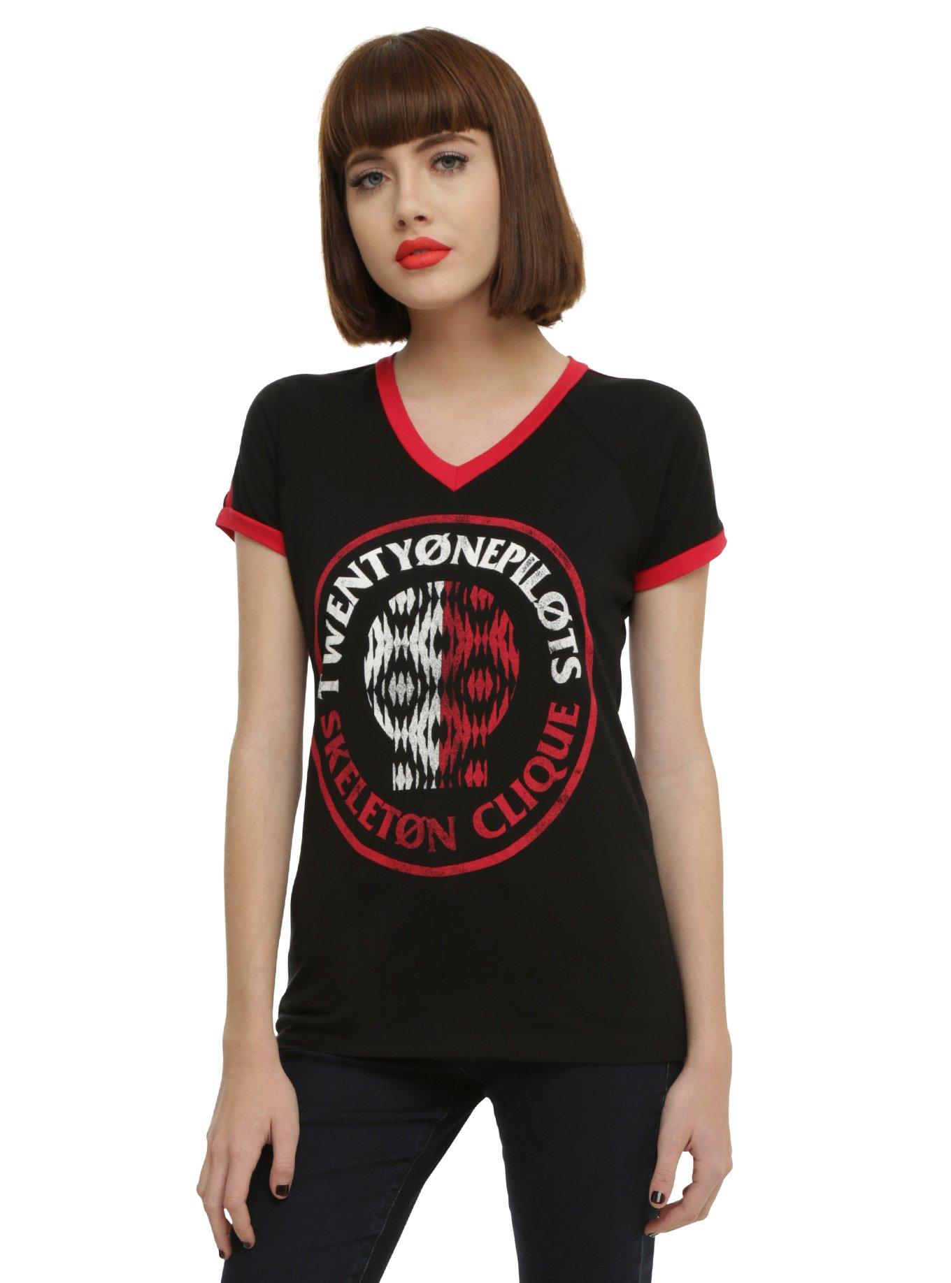 Twenty One Pilots Skeleton Clique Girls Athletic T-Shirt, , hi-res