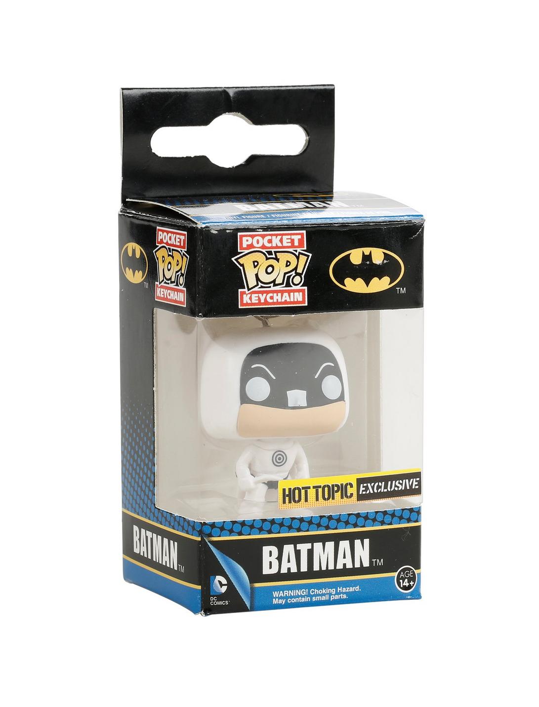 Funko DC Comics Pocket Pop! Batman (White Target Suit) Key Chain Hot Topic Exclusive, , hi-res