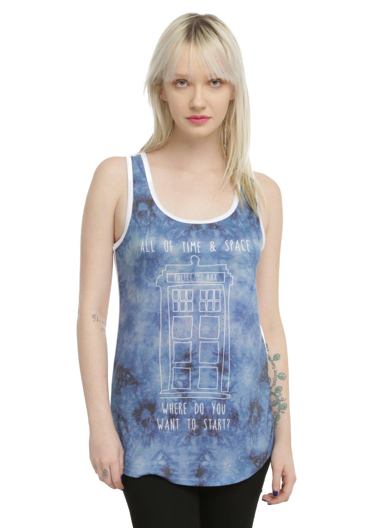 Doctor Who All Of Time & Space TARDIS Sublimation Girls Tank Top, BLUE, hi-res