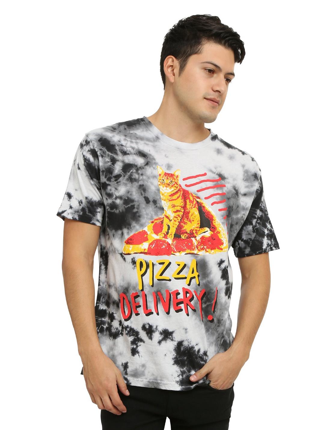 Pizza Delivery Tie Die T-Shirt, BLACK, hi-res