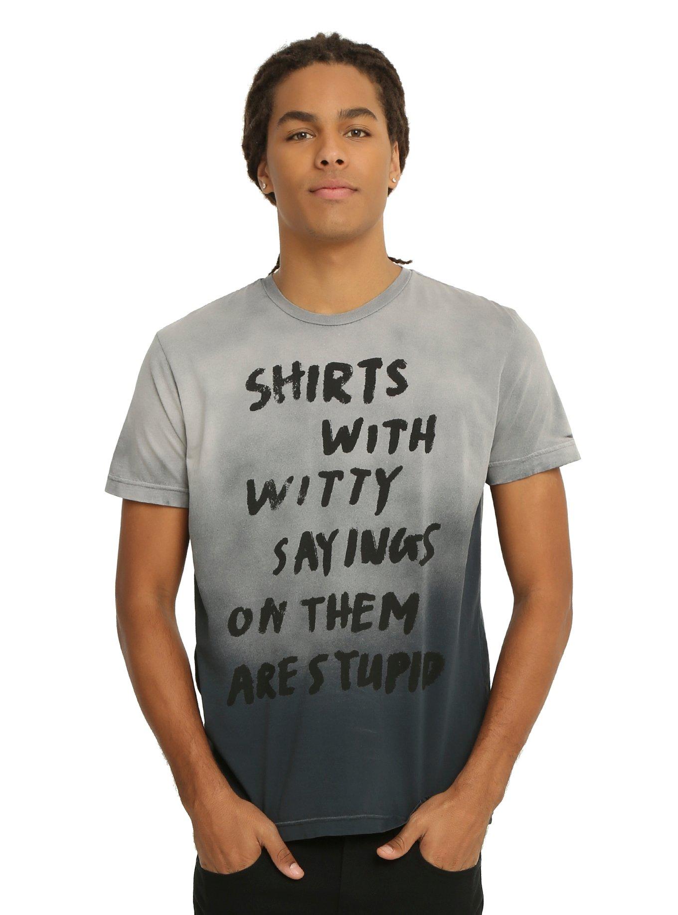 Witty Sayings Are Stupid T-Shirt, GREY, hi-res