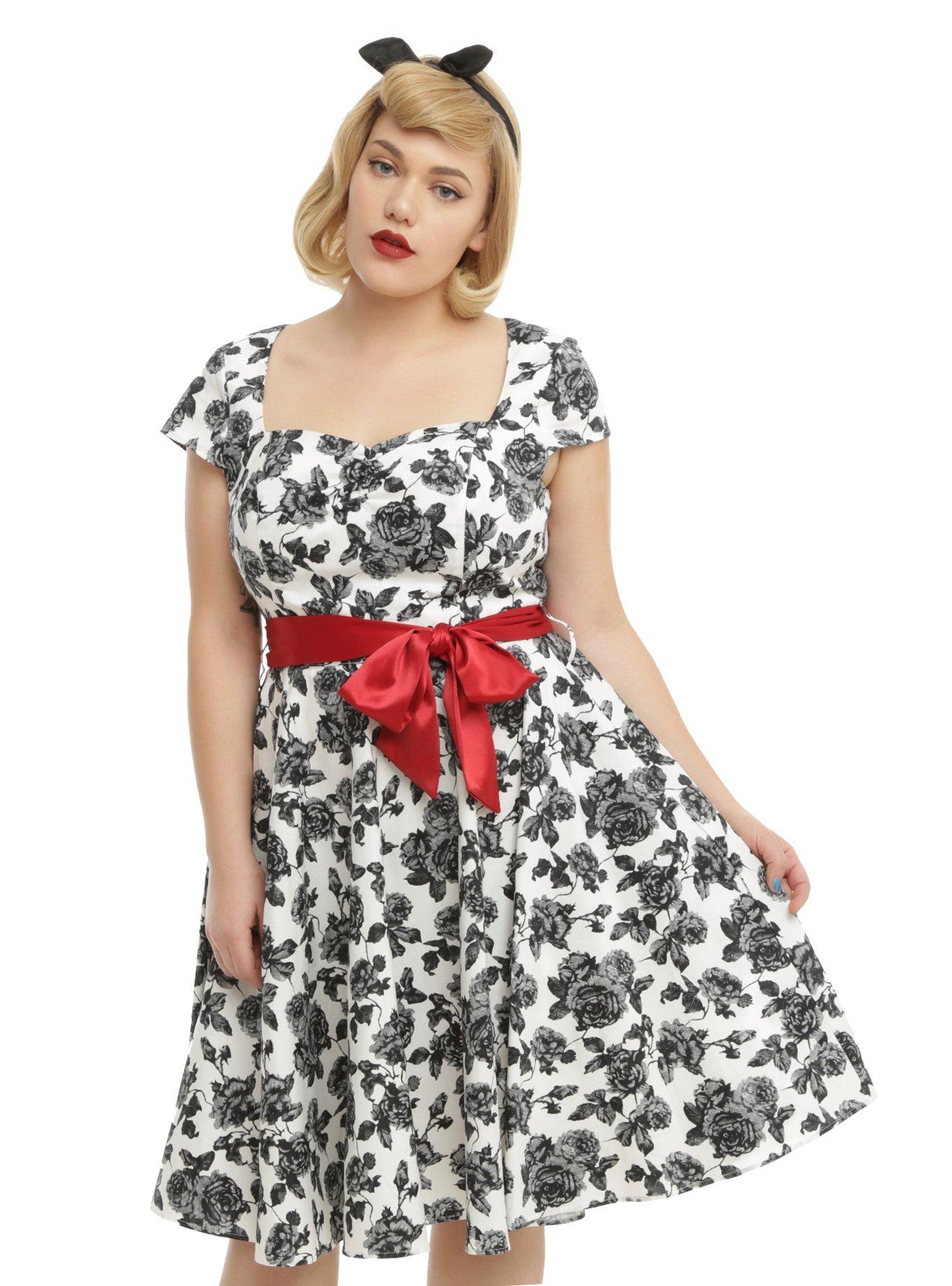 Hell Bunny White Floral Dress Plus Size | Hot Topic