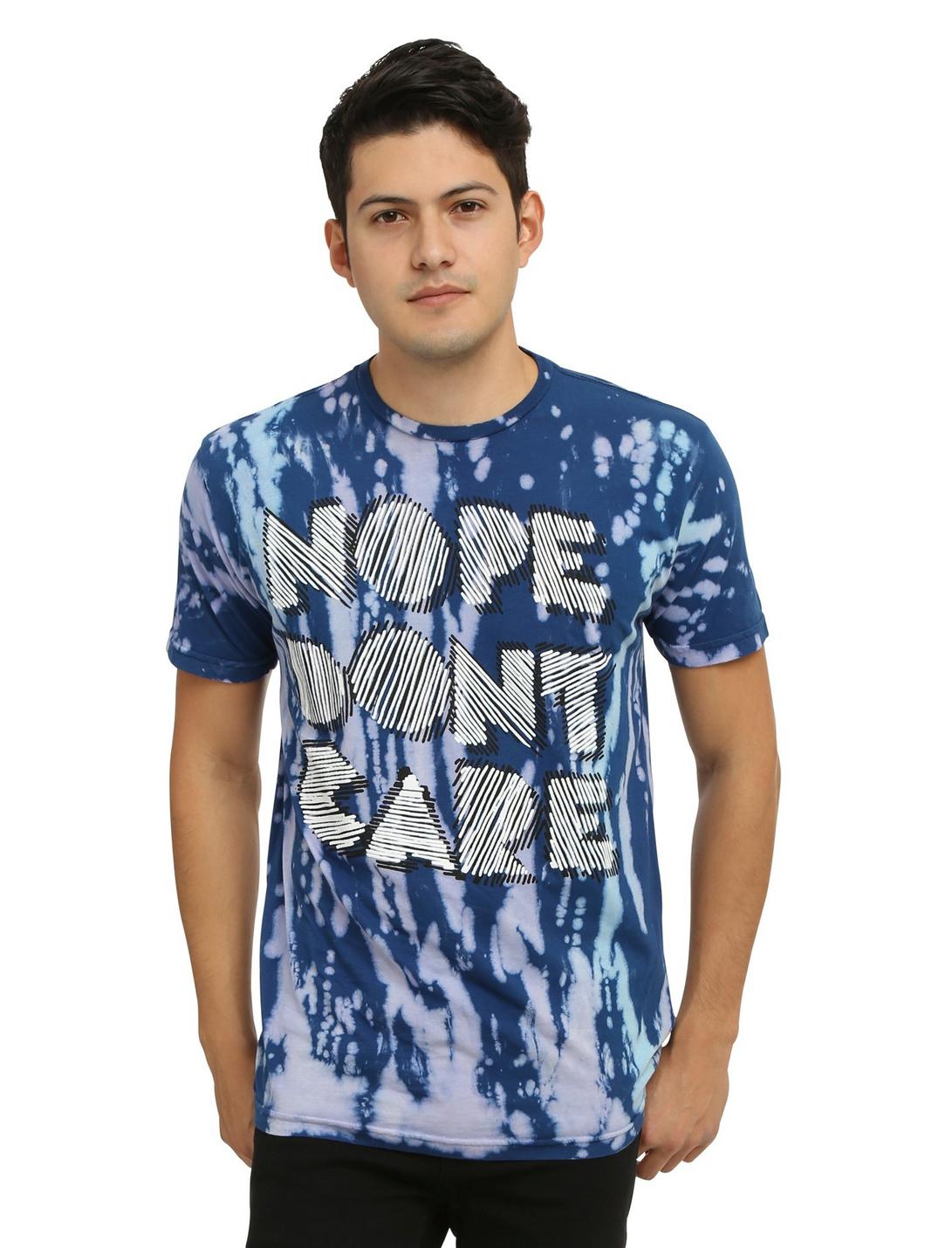 Nope Don't Care Tie Dye T-Shirt, BLUE, hi-res