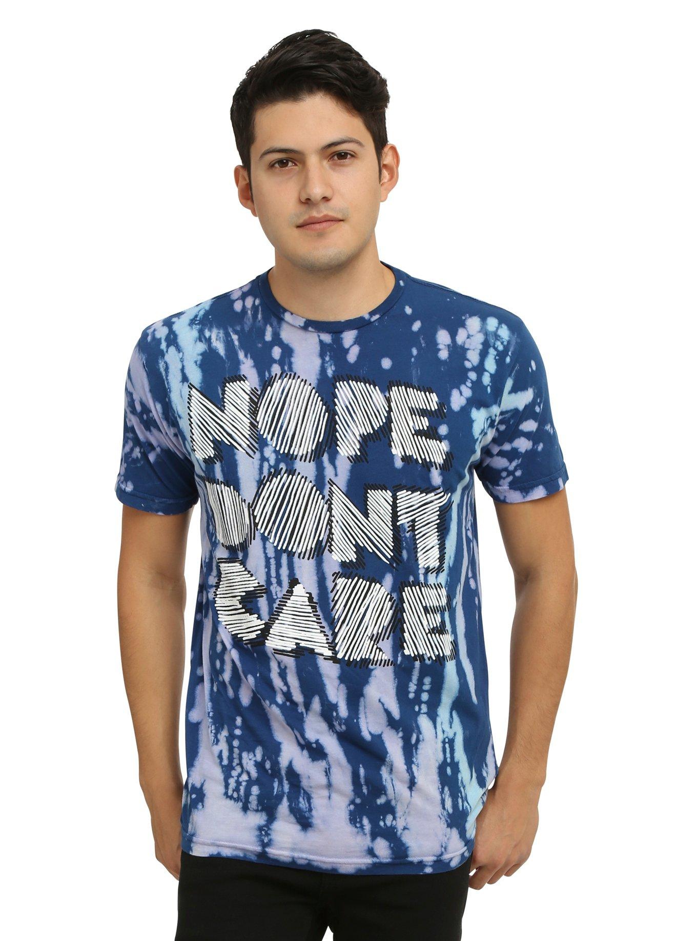 Nope Don't Care Tie Dye T-Shirt, BLUE, hi-res