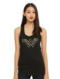 DC Comics Batman V Superman: Dawn Of Justice Wonder Woman Logo Girls Tank Top, BLACK, hi-res