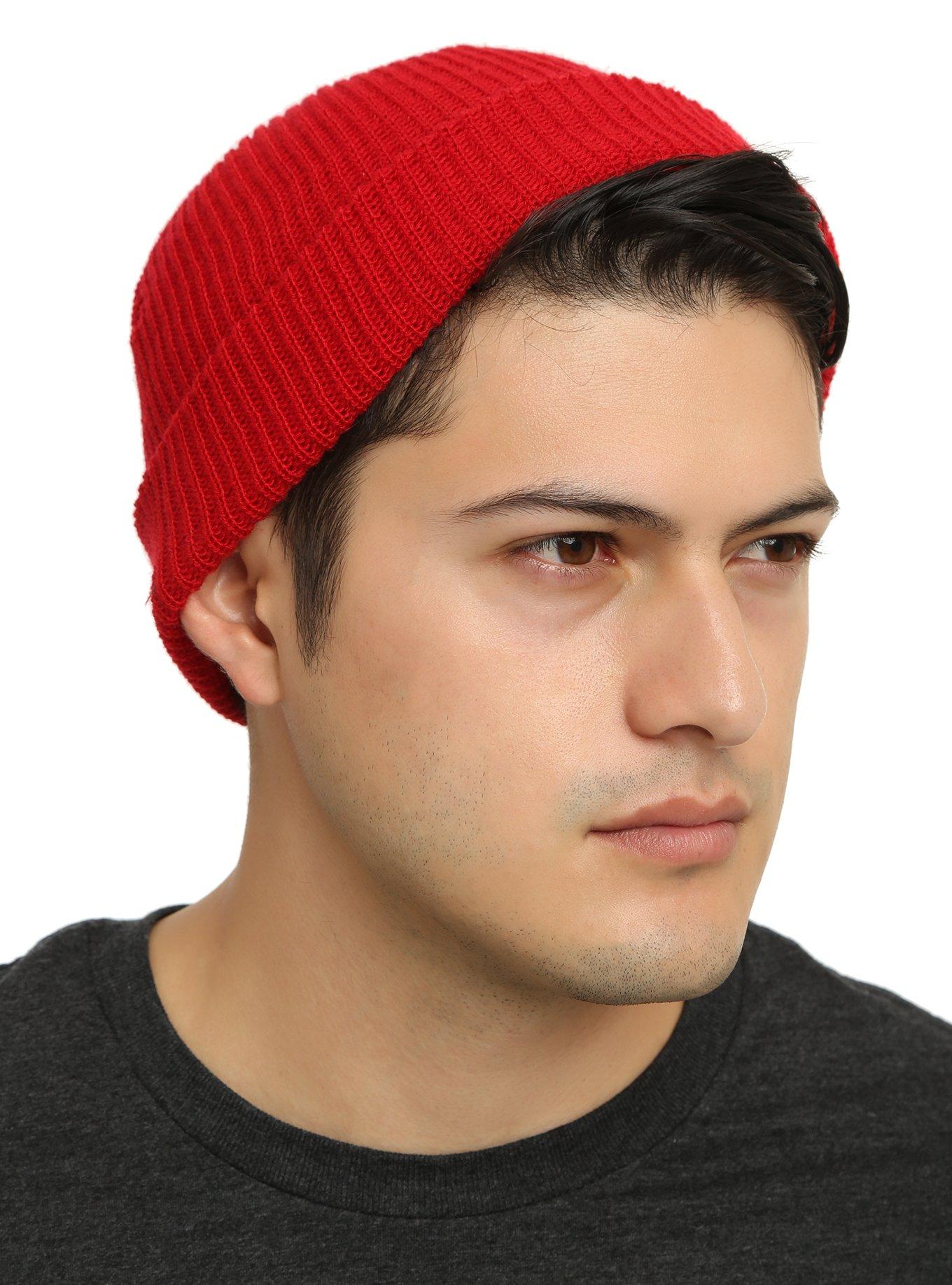 Red Knit Beanie, , hi-res