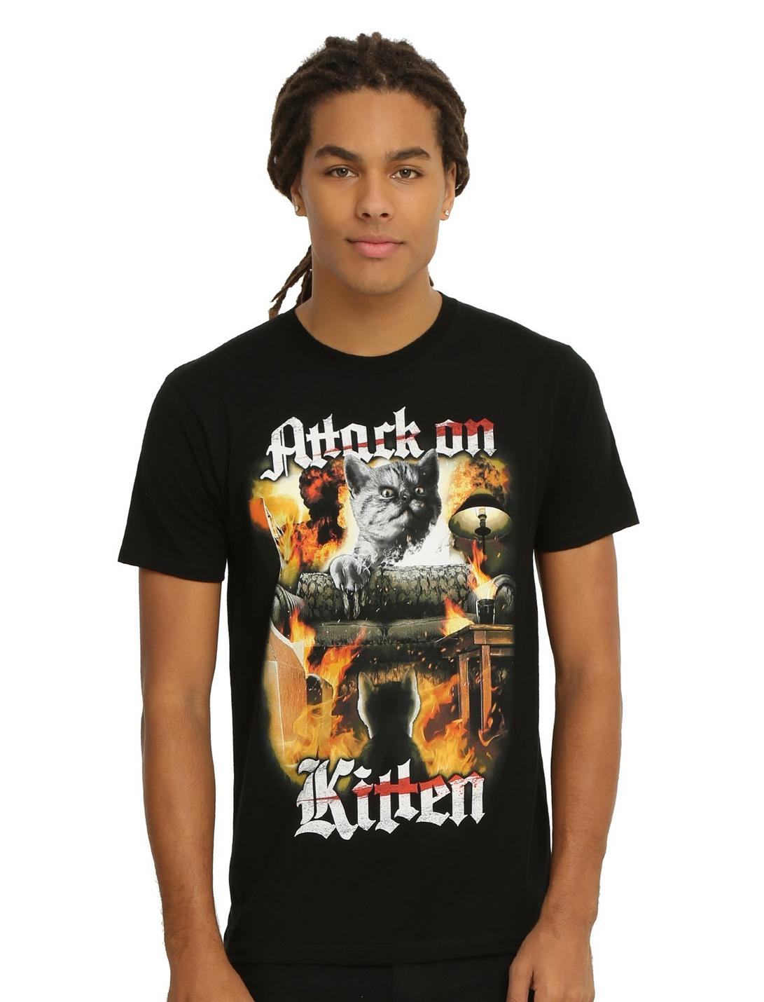 Attack On Kitten T-Shirt, BLACK, hi-res