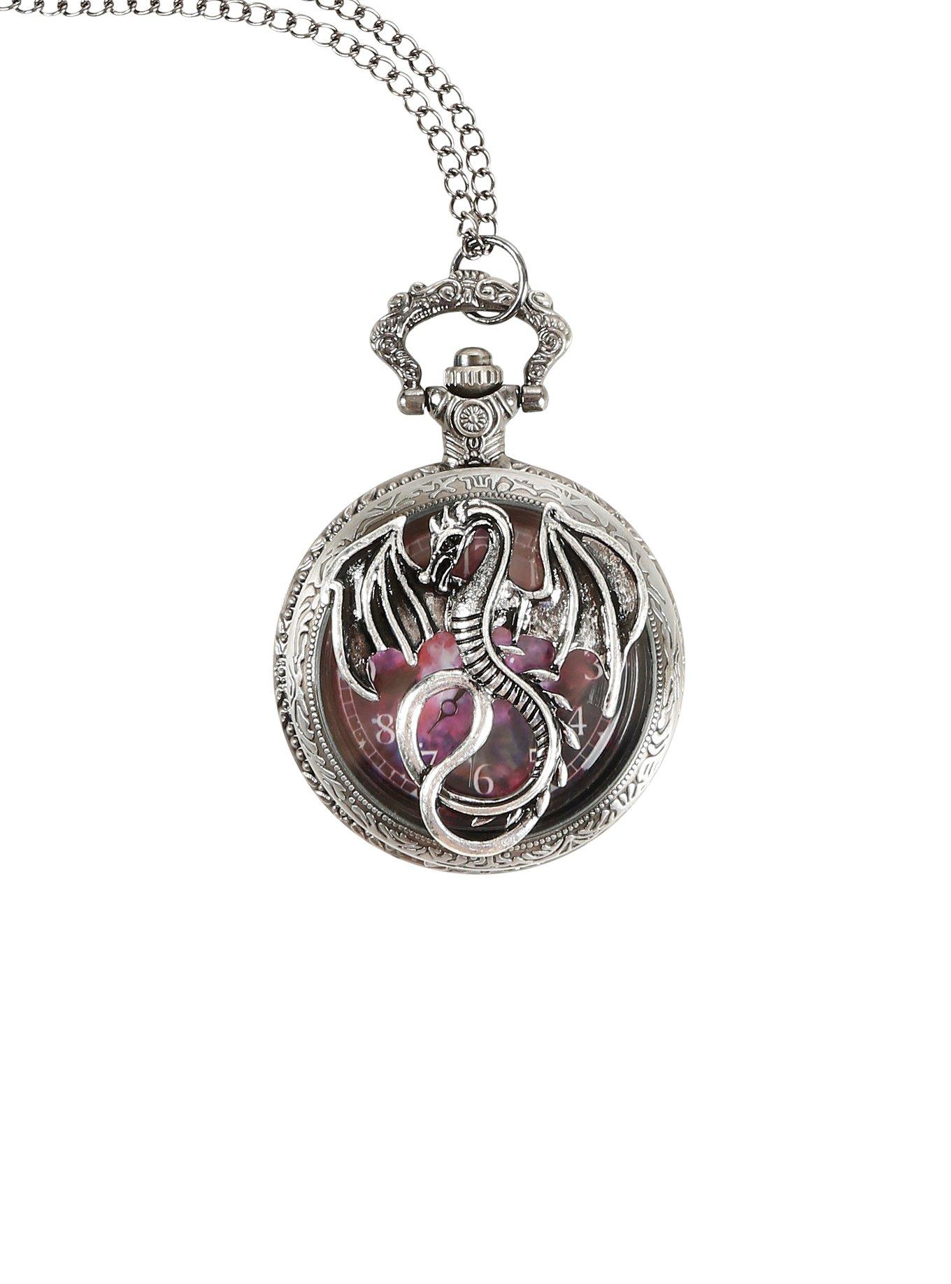 Galaxy Dragon Pocket Watch Necklace, , hi-res