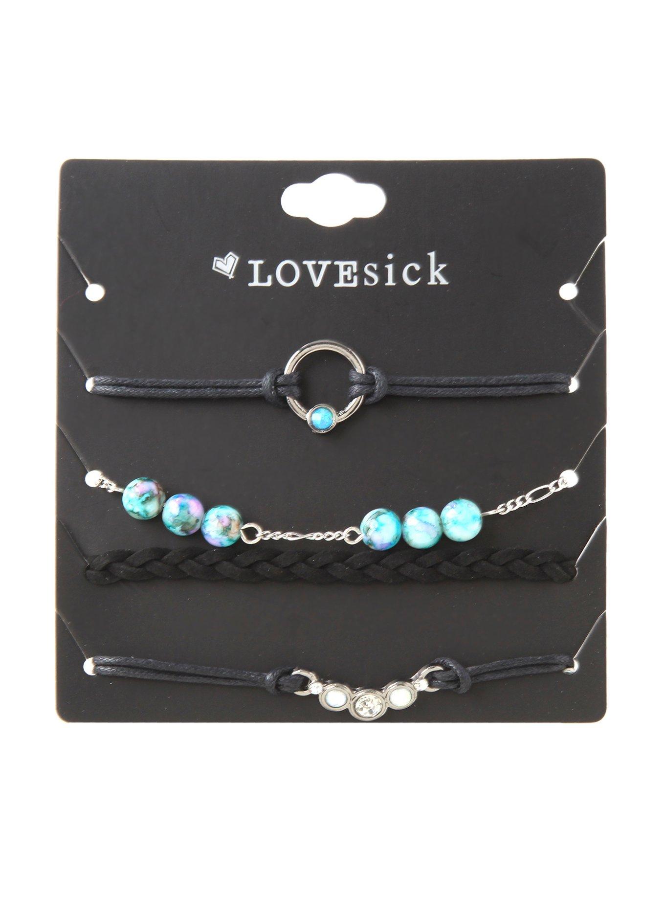 Blue Opal Bead Bracelet Set, , hi-res
