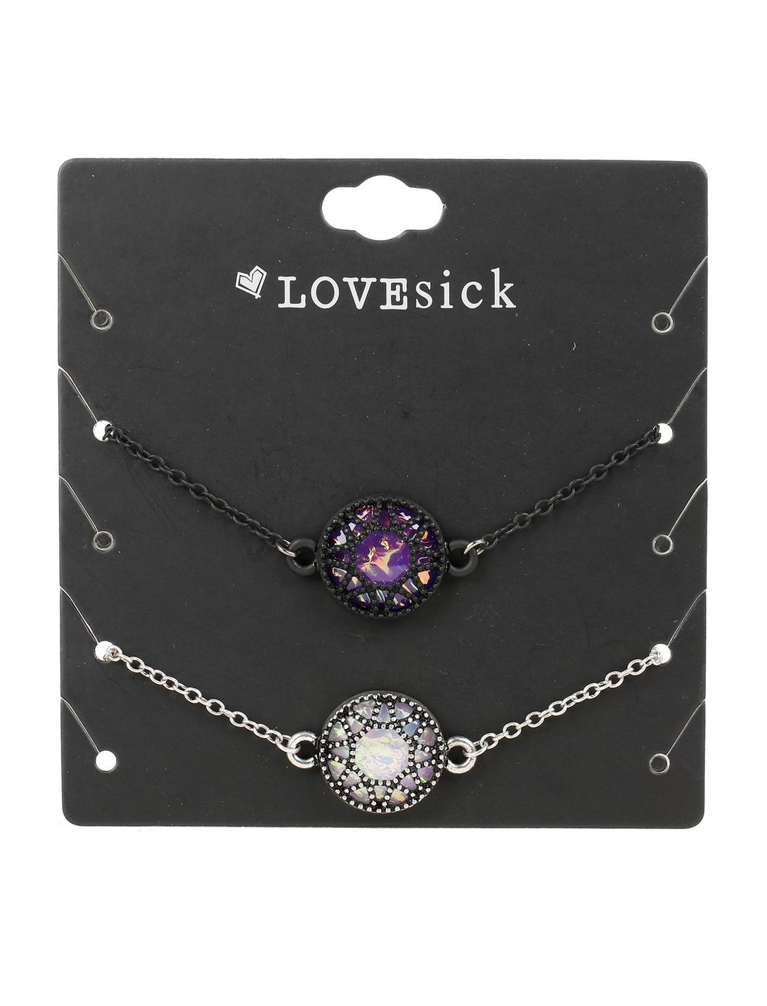 Purple & Oval Opal Flower Bracelet Set, , hi-res