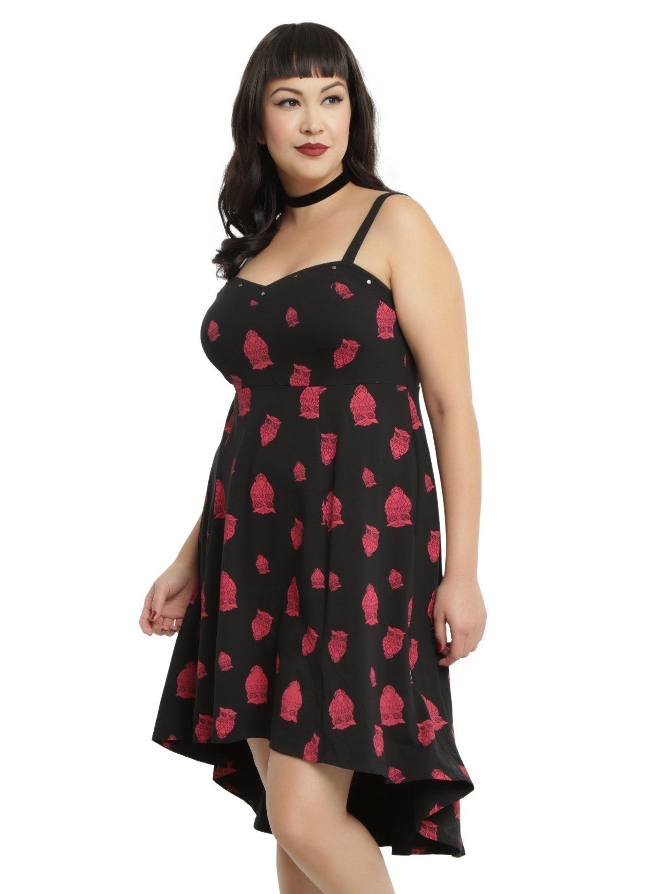 Royal Bones By Tripp Red Owl Hi-Low Hem Dress Plus Size, BLACK, hi-res