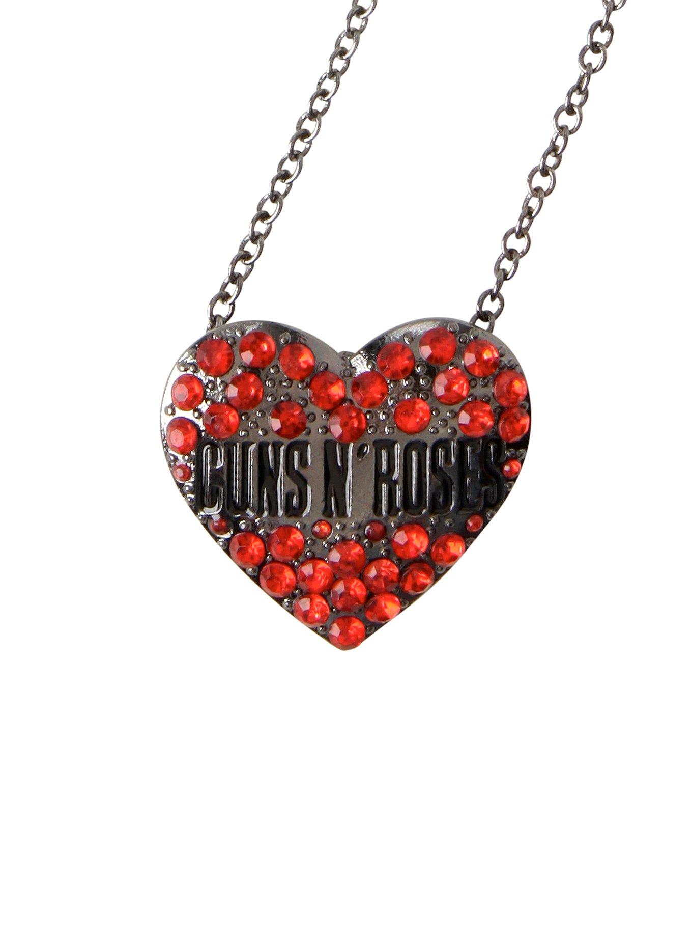 Guns N' Roses Bling Heart Necklace, , hi-res