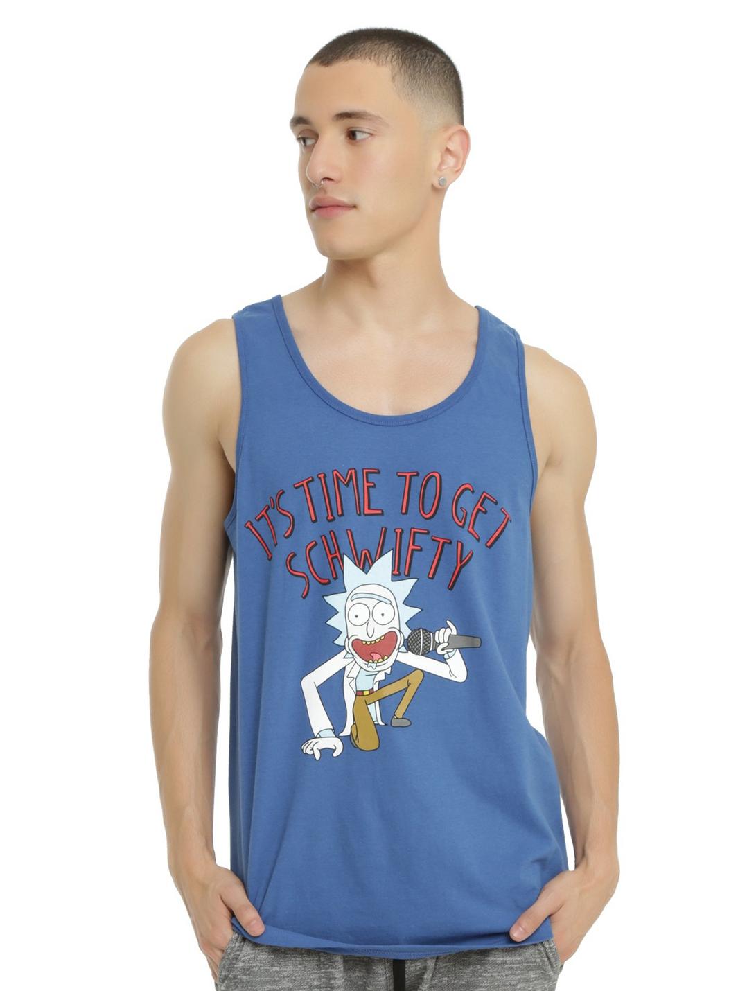 Rick And Morty Get Schwifty Tank Top, BLUE, hi-res