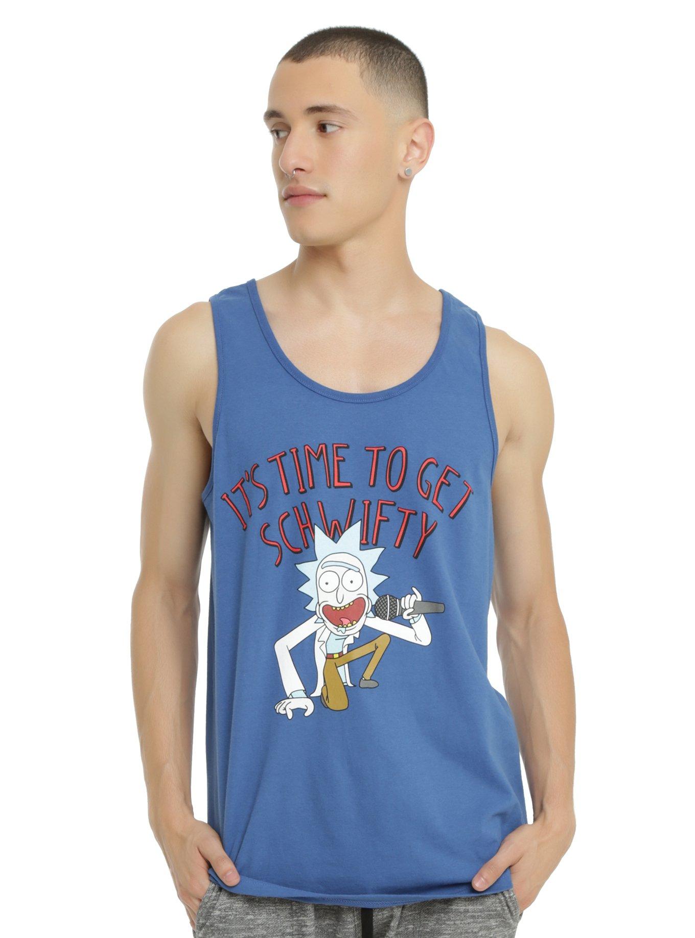 Rick And Morty Get Schwifty Tank Top, BLUE, hi-res