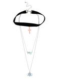 Pastel Cross Rainbow & Planet Layered Necklace, , hi-res