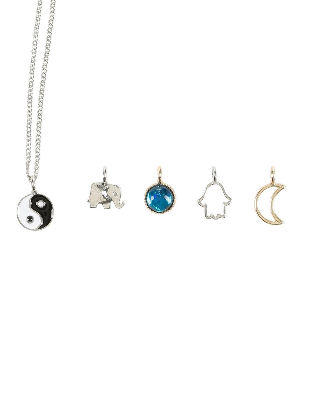 Spritual Symbols Interchangeable Charm Necklace, , hi-res