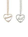 Gold & Silver Best Friend Heart Necklace Set, , hi-res