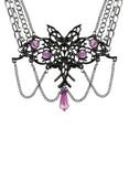 Multi Chain Bat Purple Gem Necklace, , hi-res